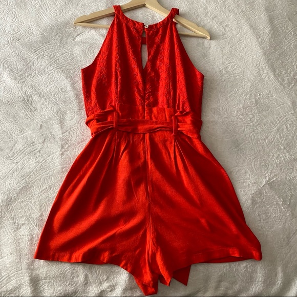 Francesca’s Miami Orange Red Eyelet Paperbag Wais… - Picture 12 of 15